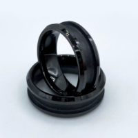 Two black rings with matte center inlay