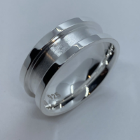 Sterling silver 925 grooved band ring