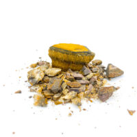 Crushed tiger's eye gemstone pieces